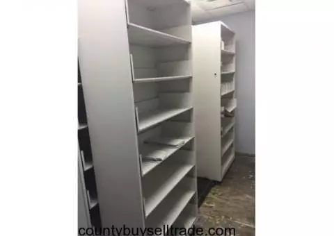 Sliding steel file storage cabinets