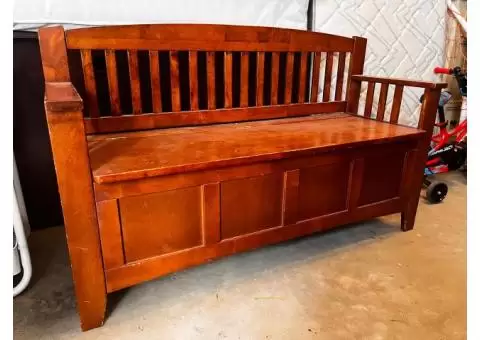 Wood Bench with Storage
