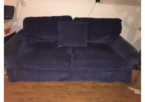 Fabric sofa - Blue - great condition