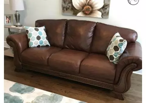 Leather Sofa, Love Seat, and Chair
